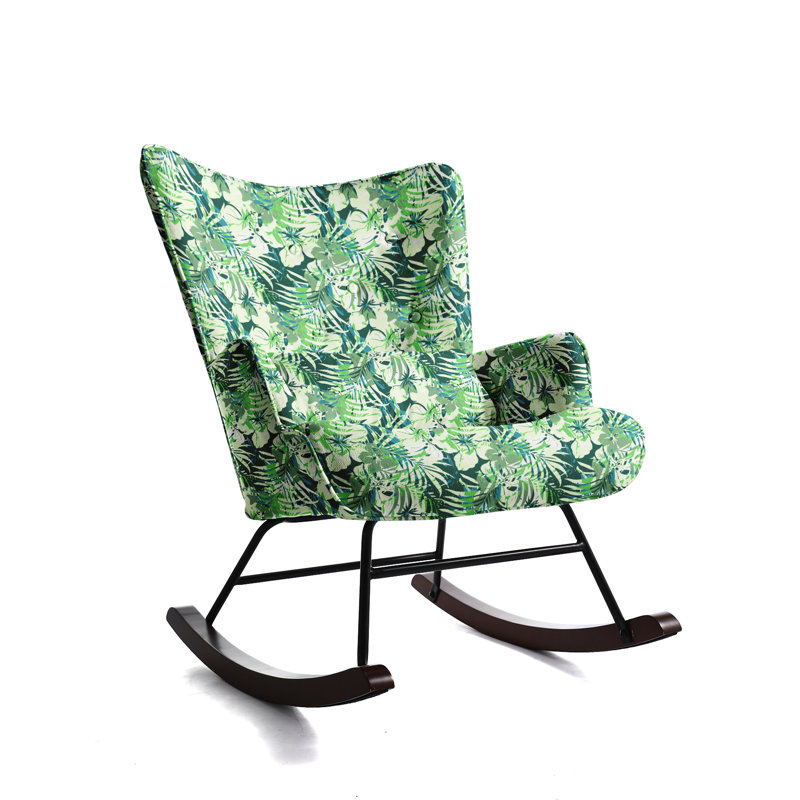 Cyra Rocking Chair, Green Tropical