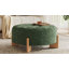 Repose-pieds moderne en chenille capitonnée avec pieds en bois massif pour un salon multifonctionnel comme repose-pieds de table basse ou siège supplémentaire-129911102