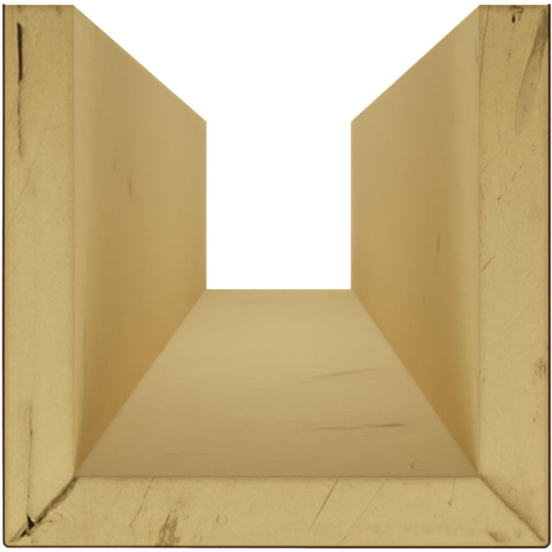 Poutre de plafond 3 côtés en faux bois Endurathane Rough Cedar (poutre en U), 6"H x 12"W, Bois rouge, 16'L