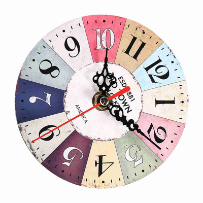 1Pc Artistic Creative European Style Round Antique MDF Home Office Wall Clock Decoration #5