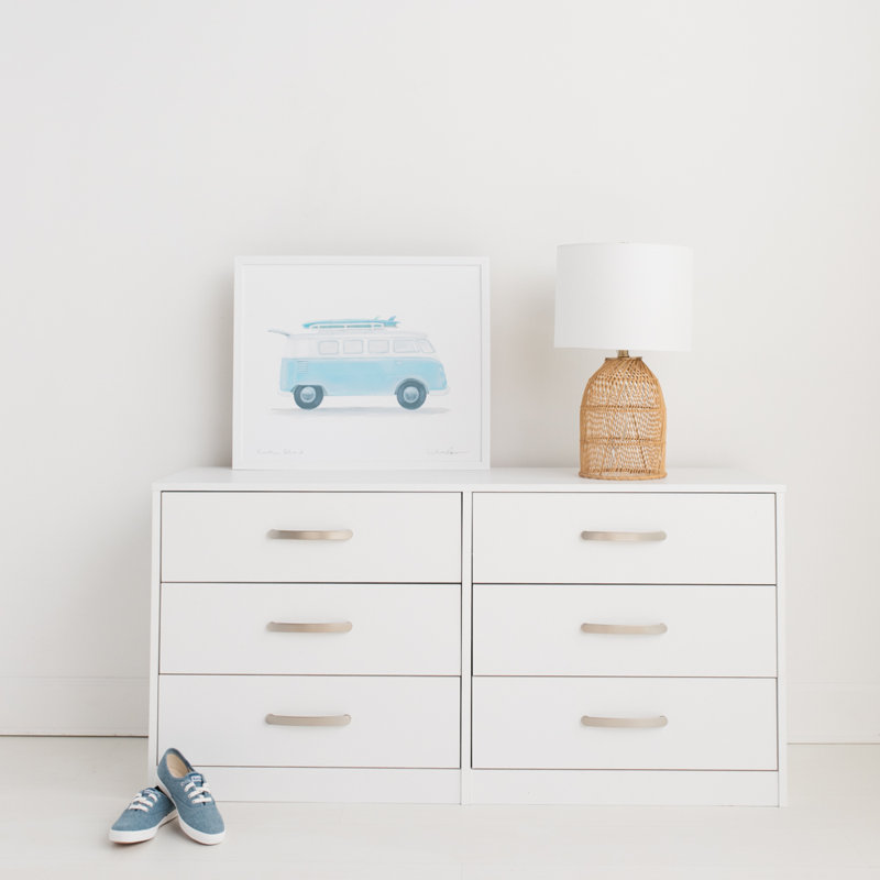 Commode double 6 tiroirs Dymone, Noir, H 26,22 po x l 52,72 po x P 15,83 po