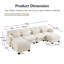 Canapé d'angle modulaire 4 places au design moderne et minimaliste capitonné, en forme de U, avec 2 poufs amovibles et d'épais coussins d'assise confortables, idéal pour le salon, en chenille beige.