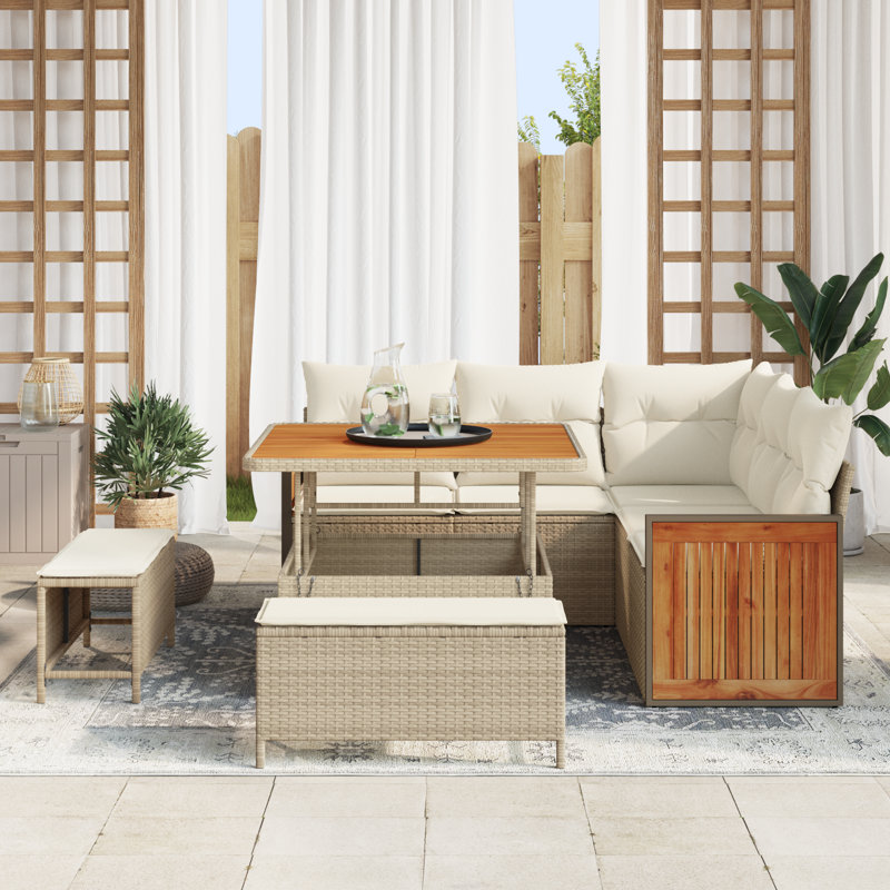 62cm Wide Patio Sofa with Cushions