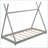 Twin Size Pine Wood &amp; MDF Gray Platform Bed with Stable Triangle Structure-1031632882-1031632892