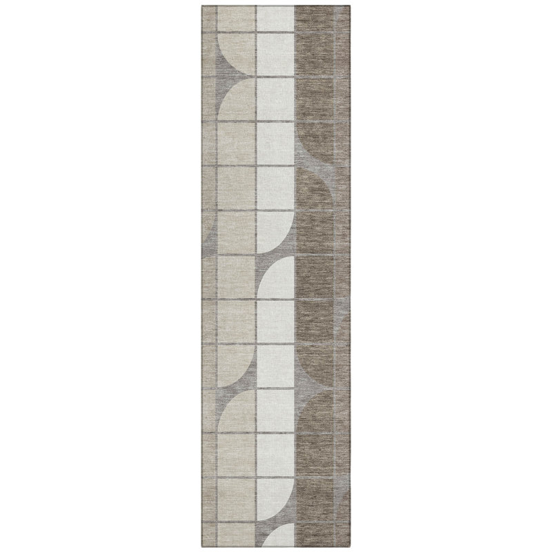 Machine Washable Indoor/Outdoor Lockway ACN2418 Mid-Century Modern Rug, Runner 2'3" x 7'6"