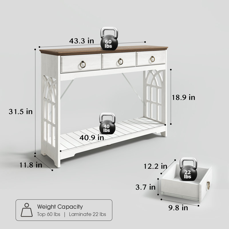 Console Table With Drawers,farmhouse Entryway Table With Storage
