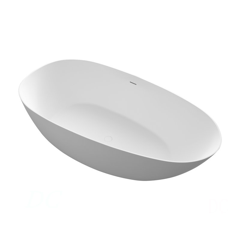 67" Premium Solid Surface Deep Soaking Bathtub