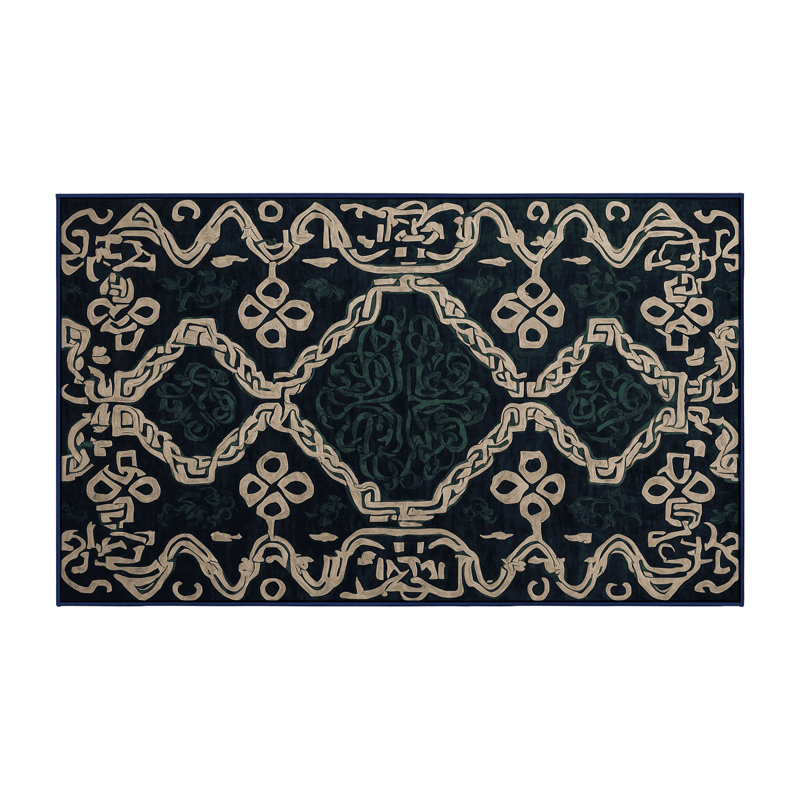 Machine Washable Gray Area Rug, Rectangle 4' x 6'