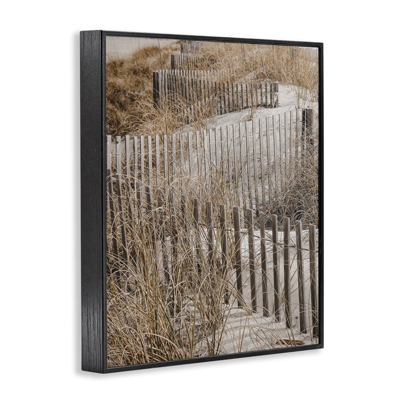 «Snake Beach Fence», estampe numérique par LSR Design Studio, H 30 po x l 24 po, Giclée encadrée noir minuit