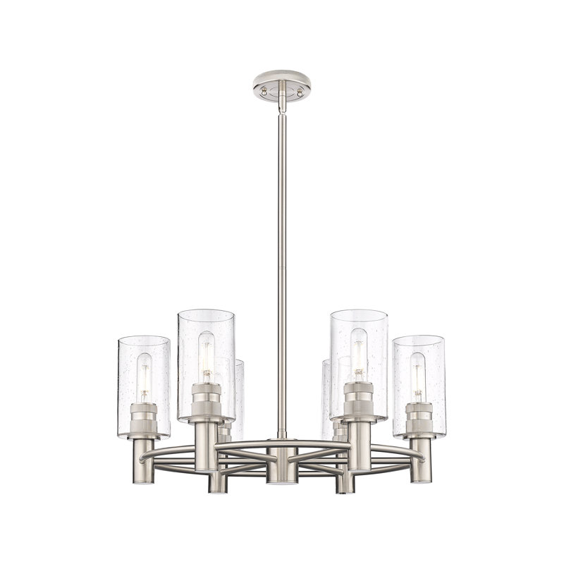 Lustre suspendu 6 lumières Crown Point, Grainé, Nickel satiné