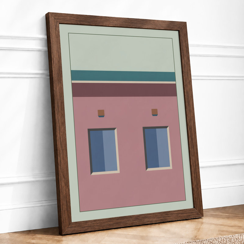 Architecture Minimalist - Framed Print, A2 - 59.4 x 42.0 cm, Walnut