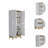 Multistorage Cabinet 59" H, Four Doors, Four Internal Shelves, Light Oak / White