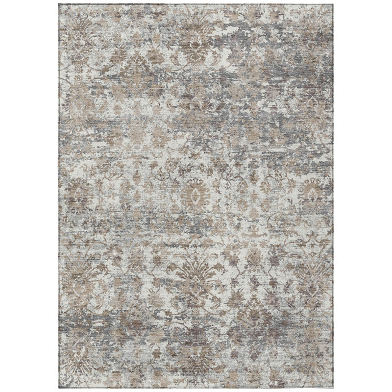 Machine Washable Indoor/Outdoor Husby ACN2211 Modern Rug, Rectangle 3' x 5'