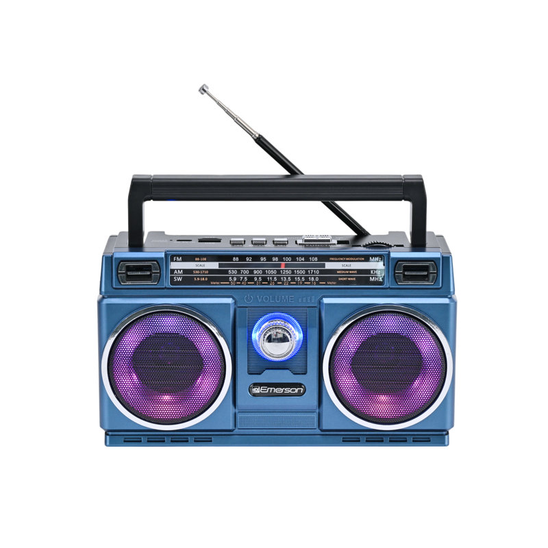 Haut-parleur Bluetooth portable rétro Emerson avec radio et batterie rechargeable