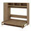 Lit escamotable à rangements multiples avec garde-robe, tiroirs et tablettes ouvertes