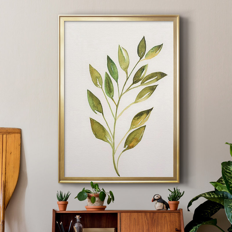 «Single Twig I», reproduction d'art encadrée, Encadrement doré, H 30,5 po x l 22,5 po x P 1 po