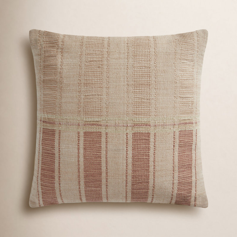 Housse de coussin carrée et insert Carmel, Housse de coussin seulement - sans coussin, Naturel / rouille