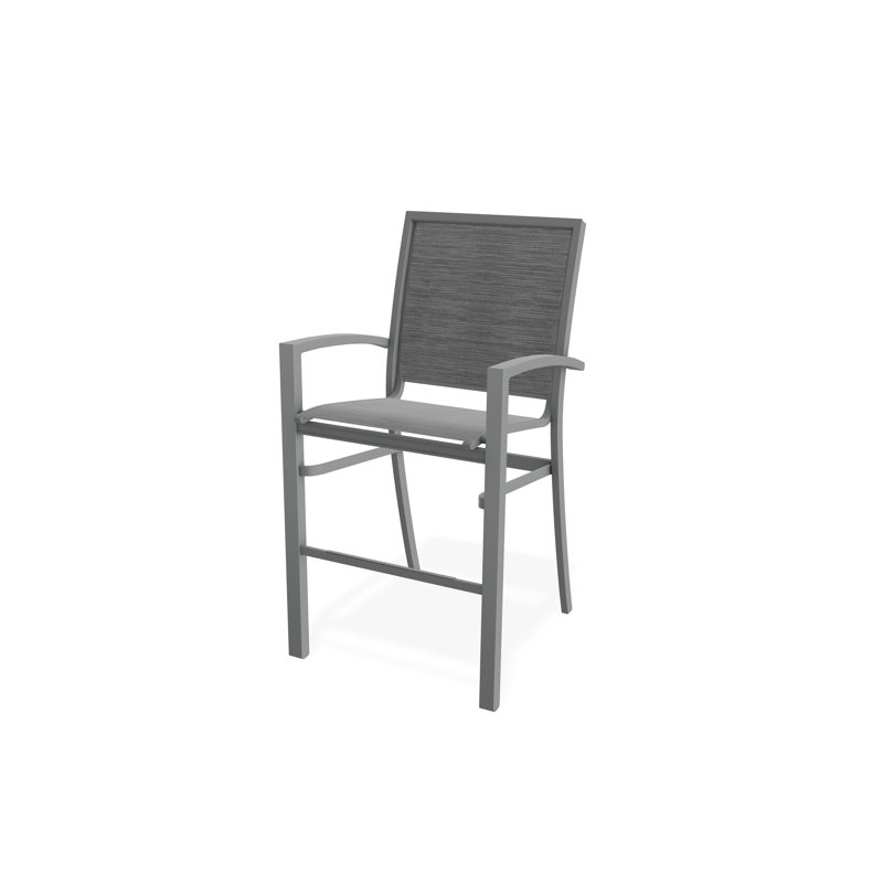 Chaise de café empilable à hauteur de barre Kendall, Graphite, Gris anthracite Collect