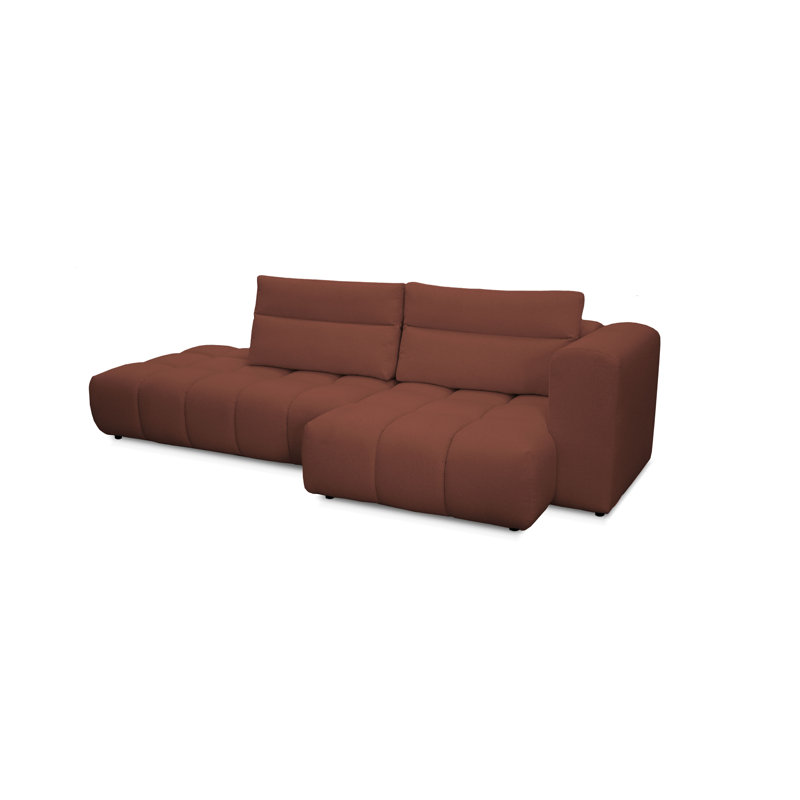 4 Seater Sofa & Chaise, Red, Right Hand Facing