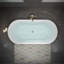Baignoire autoportante en acrylique de 55 po, baignoire ovale profonde avec bonde escamotable centrale et baignoire autoportante contemporaine à débordement intégrée pour le spa de la salle de bain ou la maison, blanc brillant