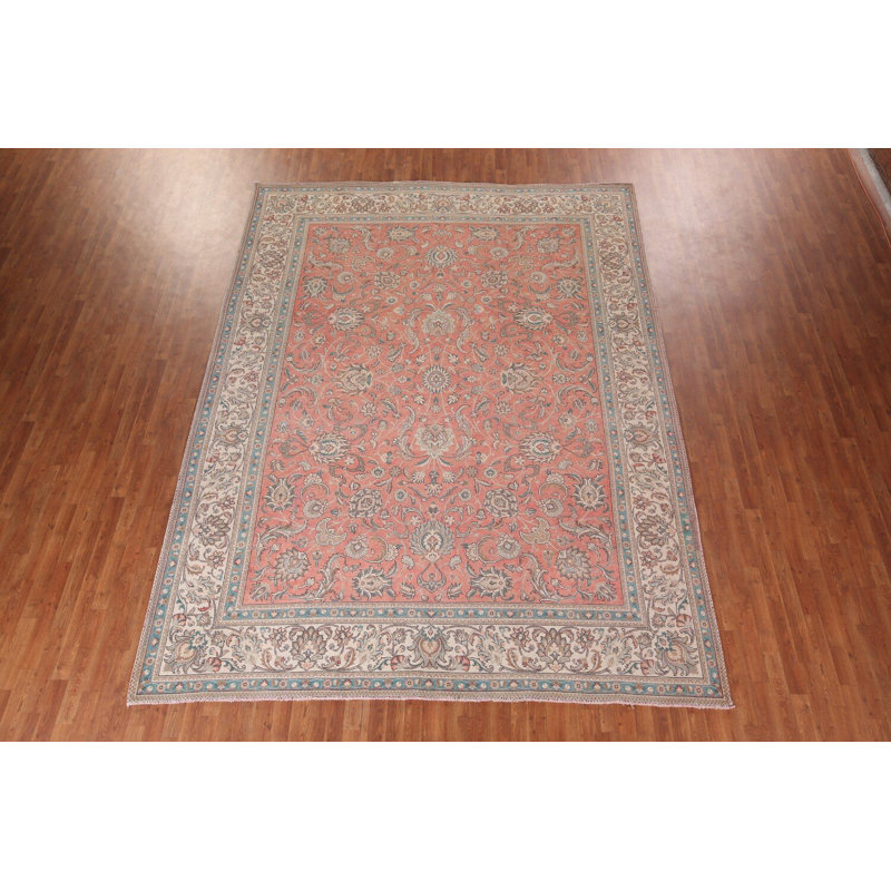 Tapis traditionnel floral all-over rose 10 x 13