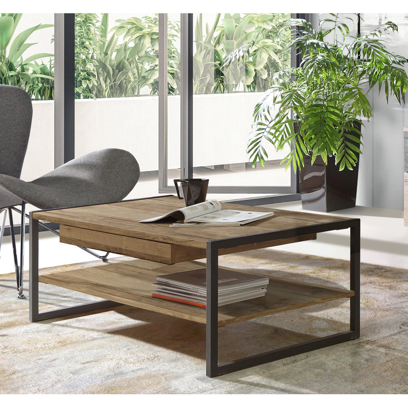 Downer Sled Coffee Table with Storage, Dark brown