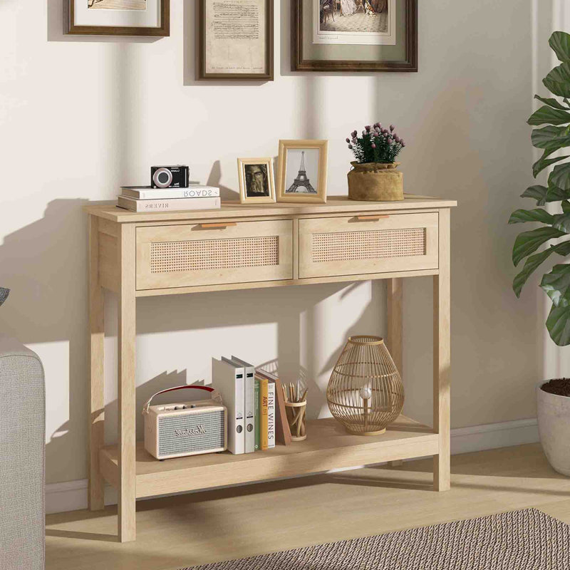100cm Console Table, Yellow Oak