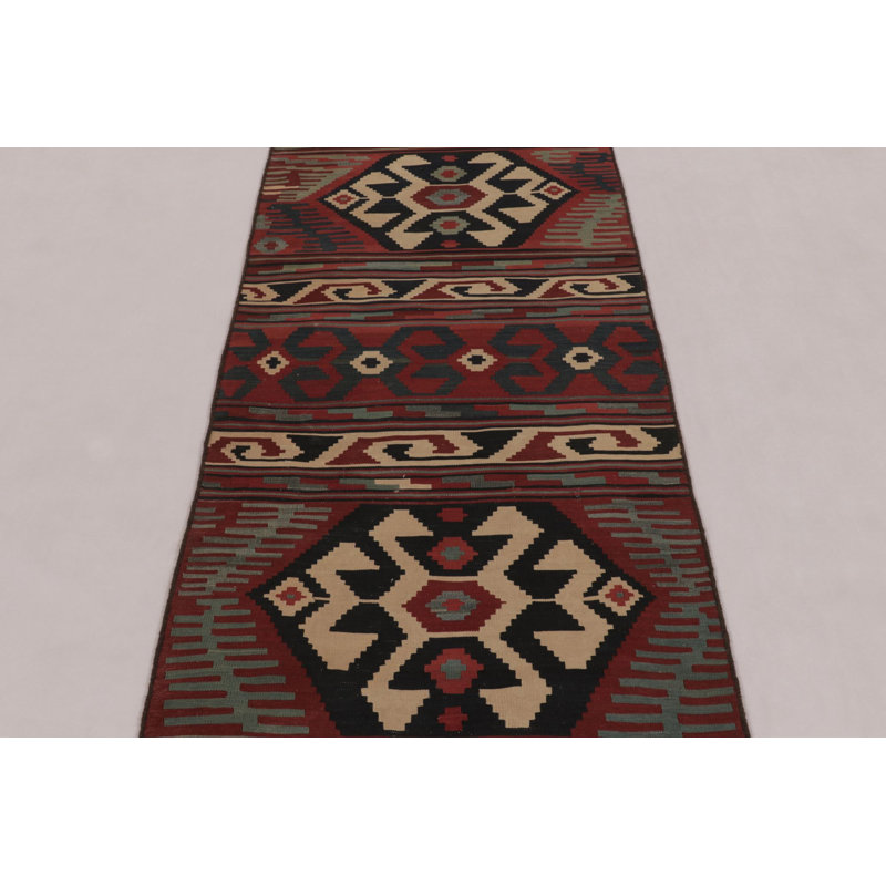 Kilim/Flatweave One-of-a-Kind 3'0x15'0 Hand Knotted Area Rug