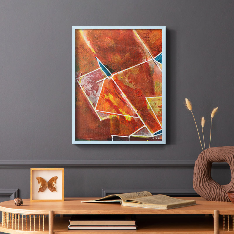 Primaire II - reproduction encadrée - bois massif, Bleu, H 10 po x l 8 po