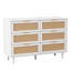 Armoire de rangement blanche Avanna 6. Commode moderne avec commode à 6 tiroirs, 43,15 po, blanc.
