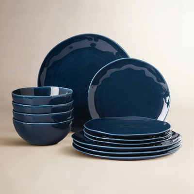 Bay Colors Blue Porcelain Dinnerware Set