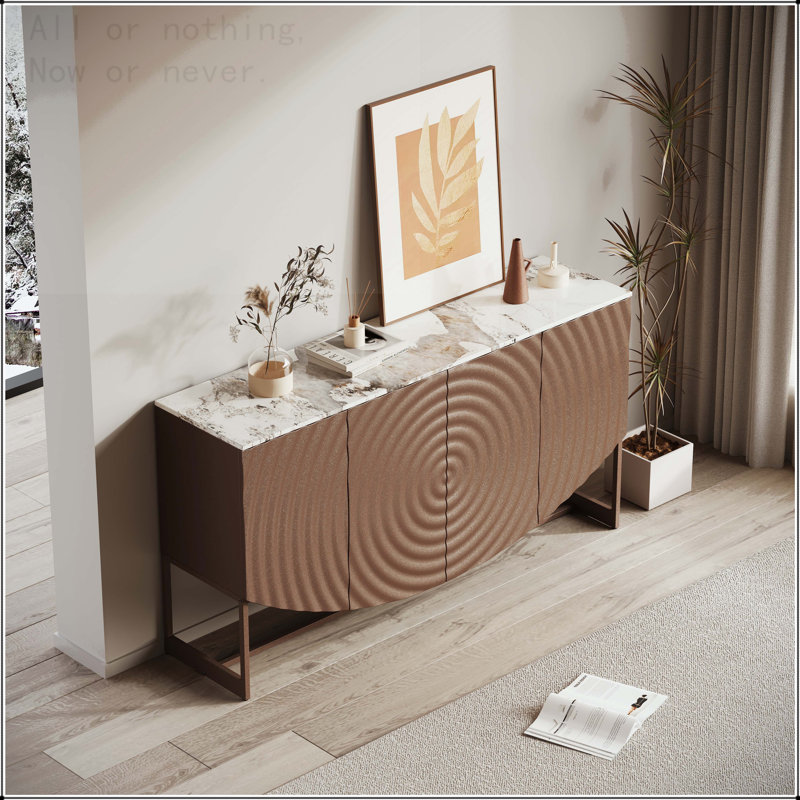 Buffet 3D à texture ondulée avec comptoir autocollant en marbre
