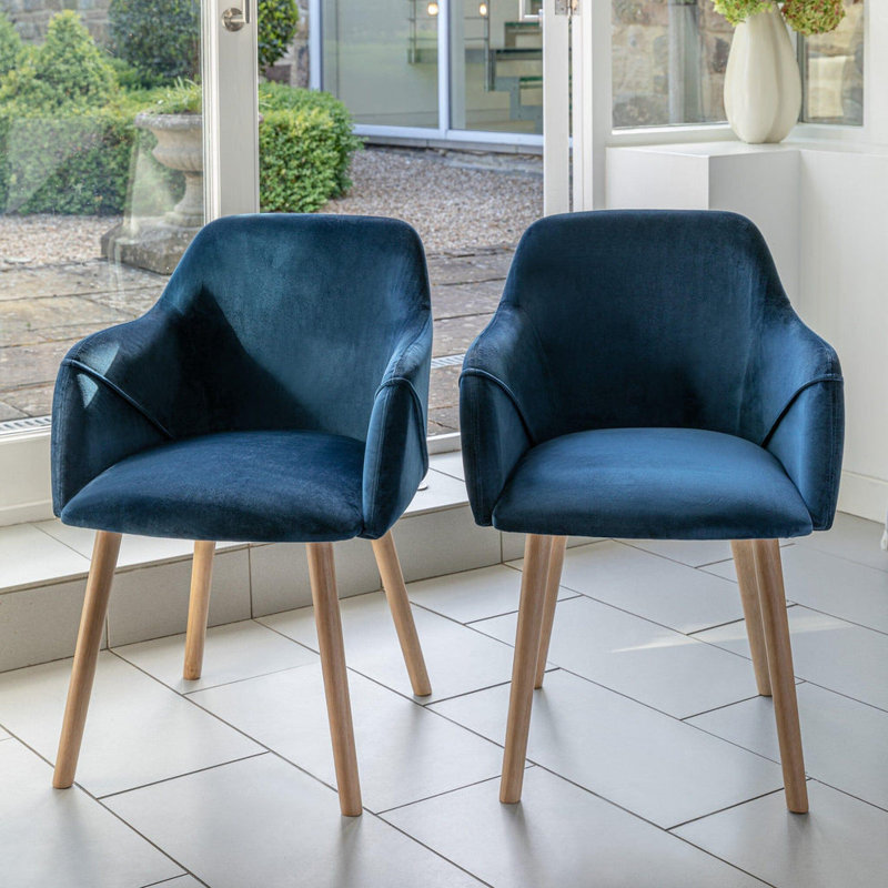 Aggarwal Armchairs - Set of 2, Blue, Whitewash