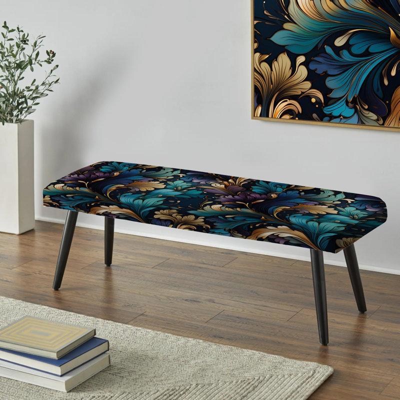 Nouveau motif victorien élégant - banc rembourré floral noir