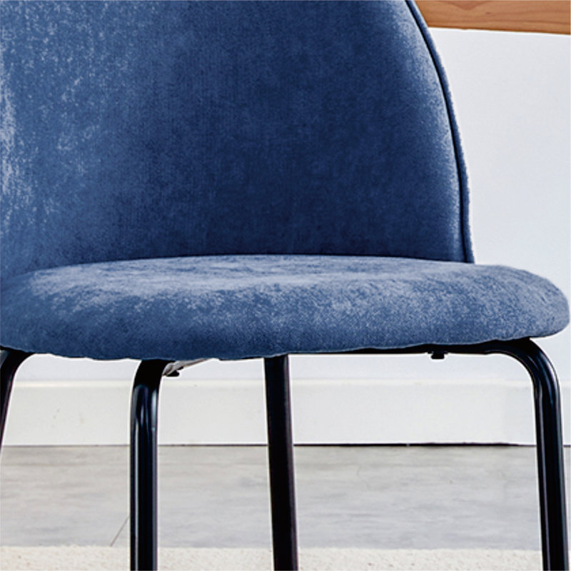 Chaise d'appoint rembourrée avec pieds en métal Parsons (ensemble de 2), Bleu