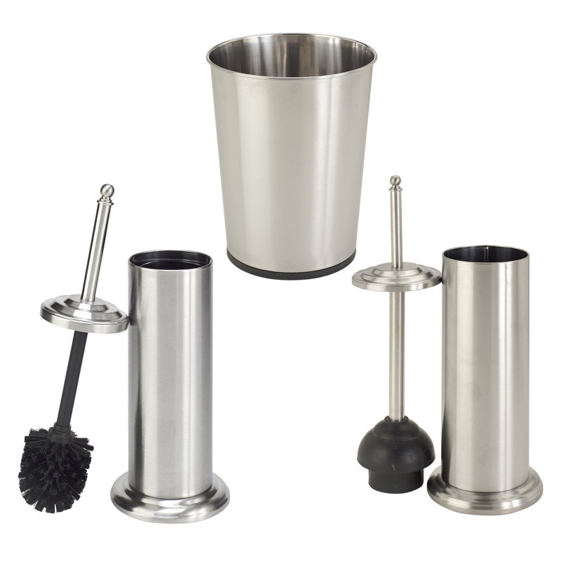 ensemble d’accessoires de salle de bain 3 pièces Stebbins, Acier inoxydable argent