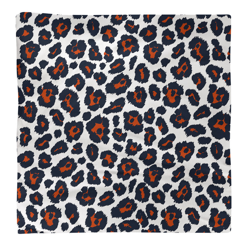 Serviette de table en coton Chicago, Blanc / orange, 10 po x 10 po