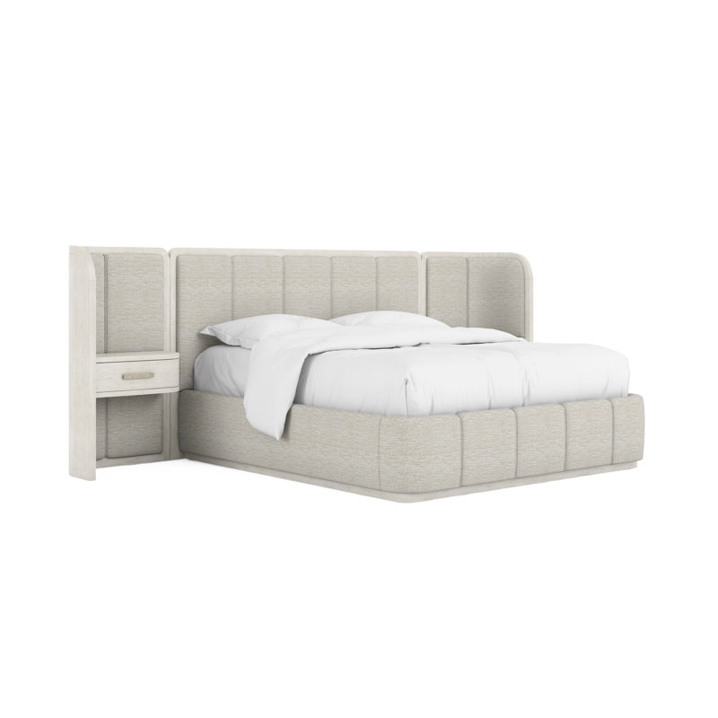 Ashlar Upholstered Wall Panel Bed, King