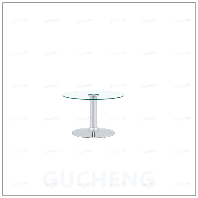 Table basse en verre trempé durable avec base en métal, hauteur de 17,7 pouces, design luxueux et léger pour les maisons modernes