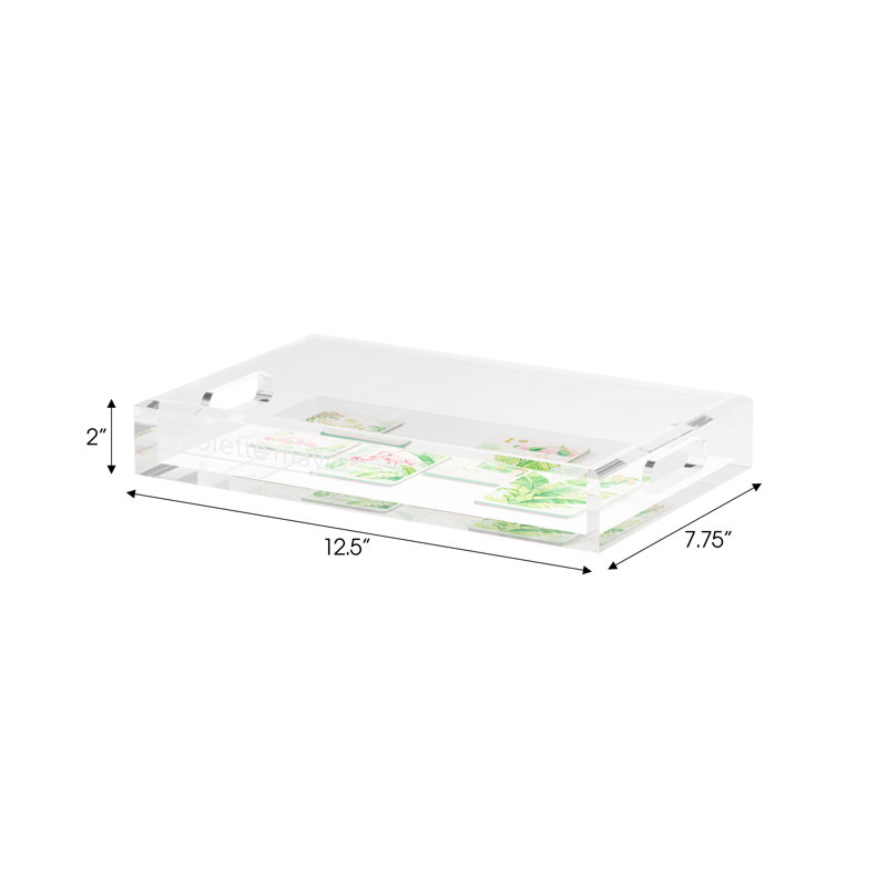 Decorative Tray, 2" H x 12.5" W x 7.75" D
