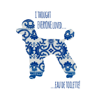 French Poodle Blues 16 x 16