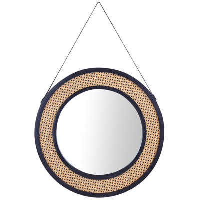 Candon Solid Wood Round Wall Mirror