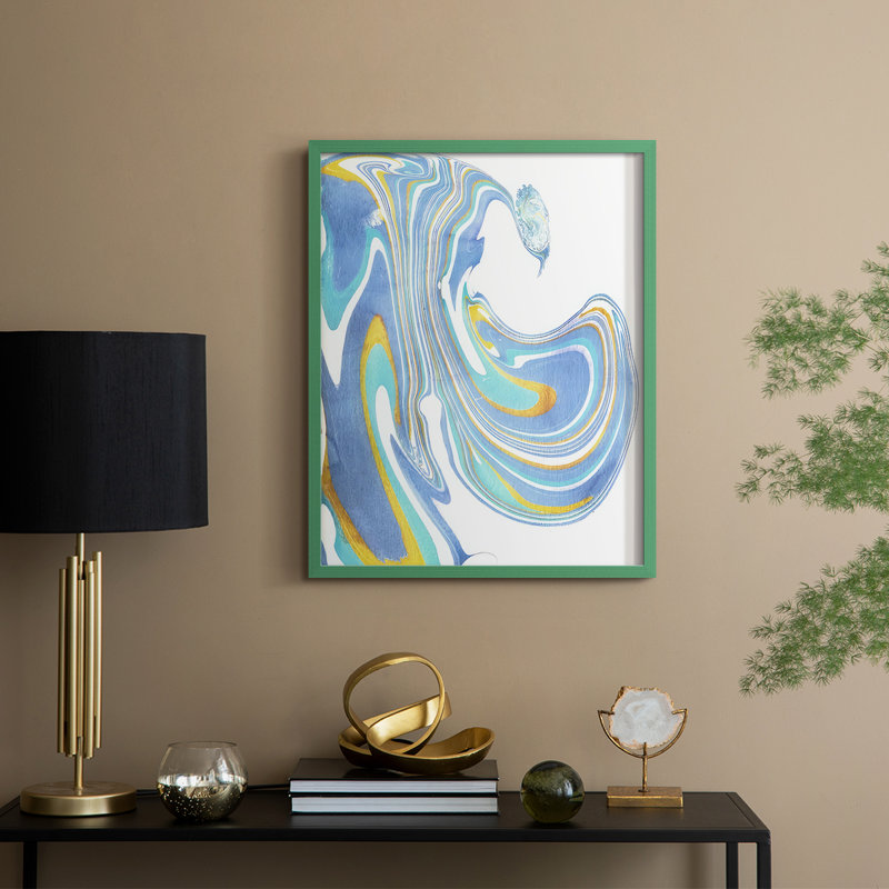 Galaxie V, reproduction encadrée en bois massif, H 30 po x l 24 po, Vert