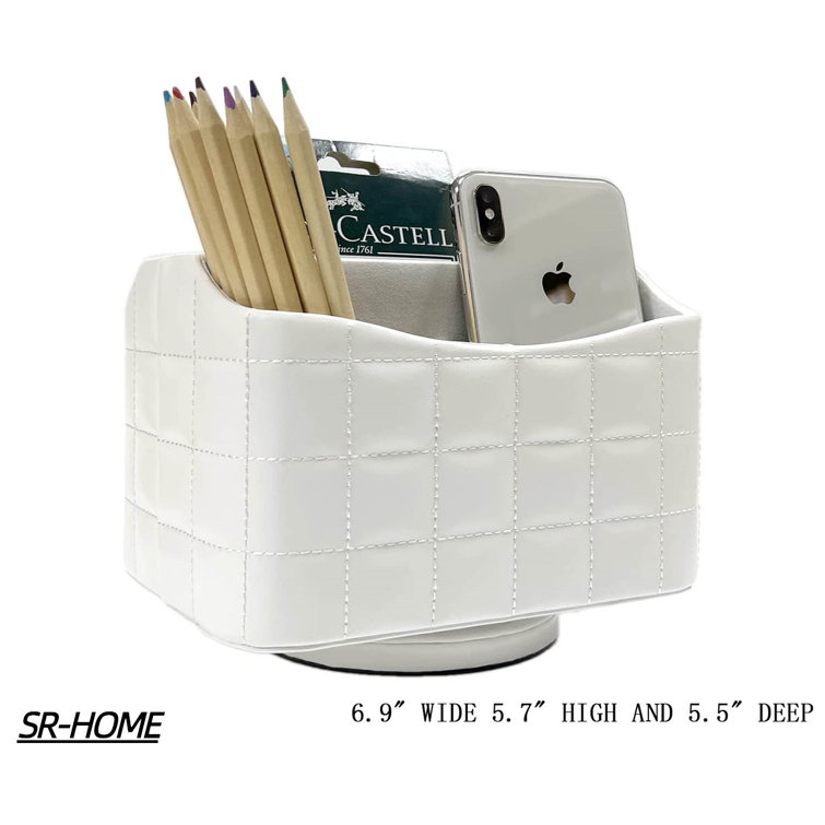 SR-HOME Faux Leather Desk Organizer