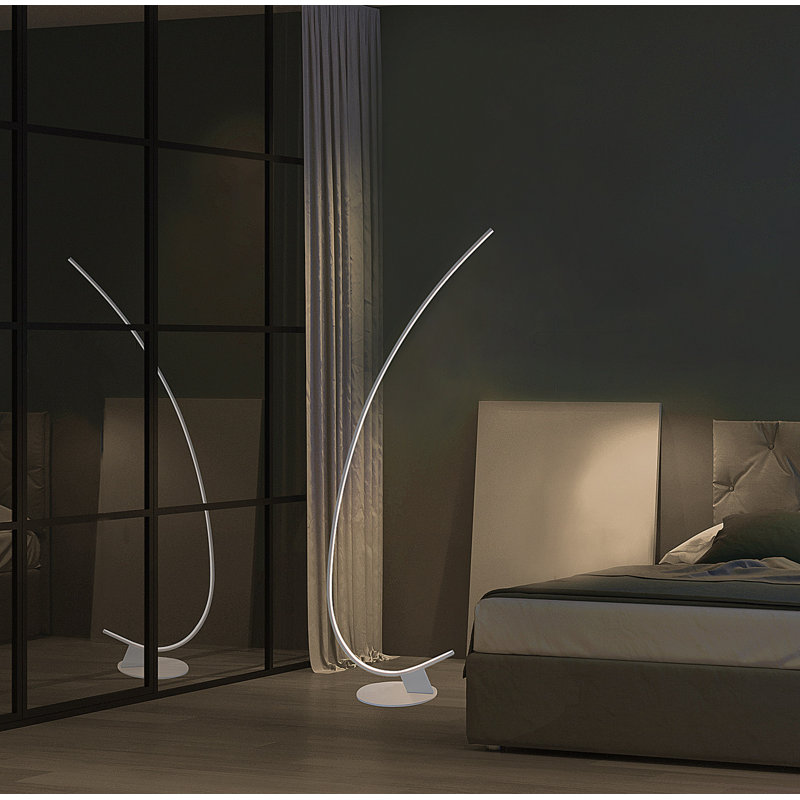 69'' Matte LED Arched Floor Lamp, White