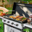 Plaque chauffante au gaz à 4 brûleurs Royal Gourmet avec tablettes latérales pliantes, argent et noir