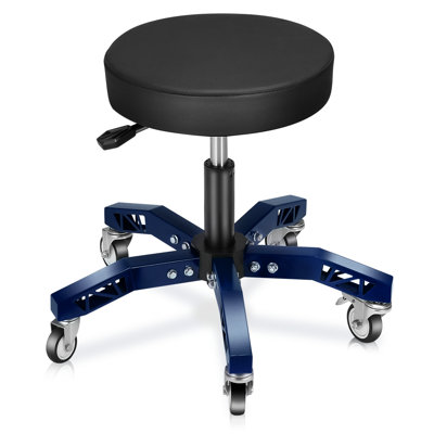 Adjustable Height Rolling Shop Stool 300Lb Capacity Pneumatic Mechanic Seat With 5 Swivel Casters & 2 Brakes by 17 Stories