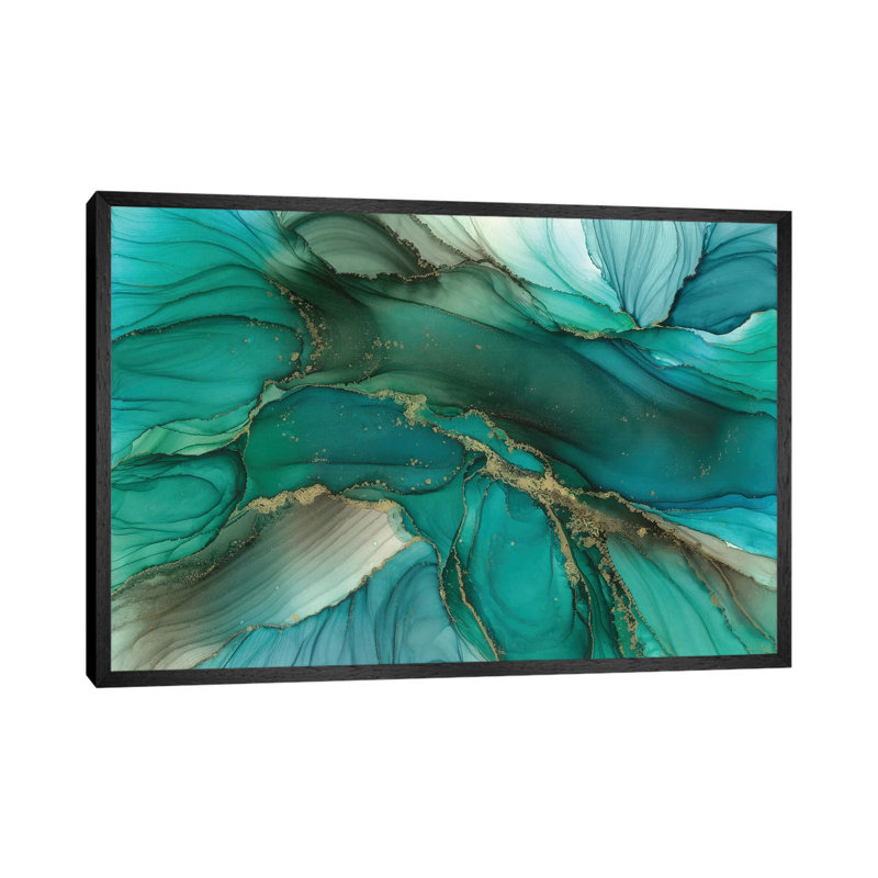 Green Symphony by Monet & Manet Art Studio - Painting on Canvas, Black Framed, 66.04 cm H x 45.72 cm W