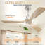 Ventilateur de plafond en bois massif intelligent à 3 pales de 52 po Kemp sans lumière, nickel sable et beige-11215660
