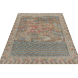 Distressed Homage Hand Knotted Wool Animal Print Area Rug